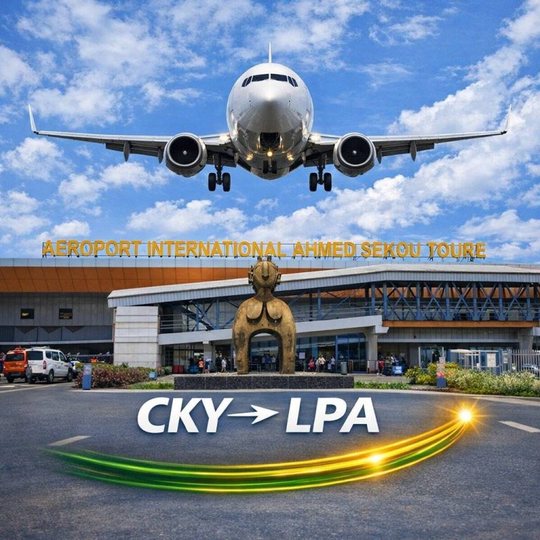 Réservez votre vol direct depuis Conakry (CKY) à destination des Canaries (LPA). Guinée‑Conakry vers l’Espagne. Vol WRK613. NONSTOP.